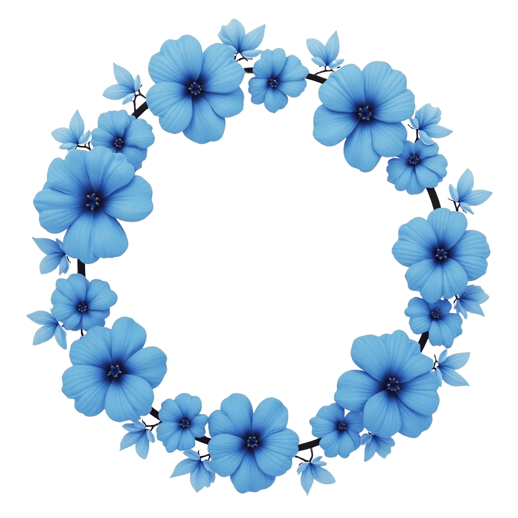 Blue Floral Wreath